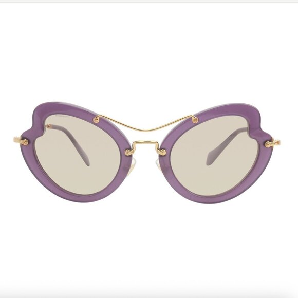 Miu Miu Butterfly Scenique Cat Eye Frame Sunglasses, Violet, Prada Case, New - Picture 12 of 13